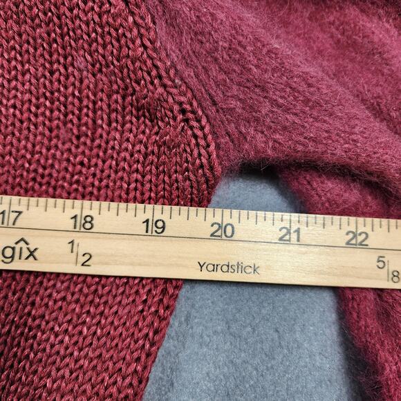 Vintage 80s Shannan Womens Sweater Large Angora Wool Garnet Red Sequin Beaded - Picture 5 of 10